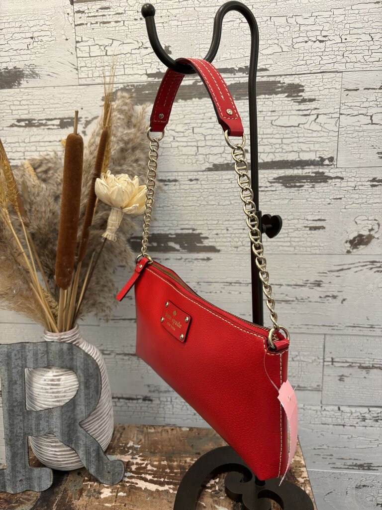 Kate Spade Wellesley Byrd Red Chain Shoulder Bag
