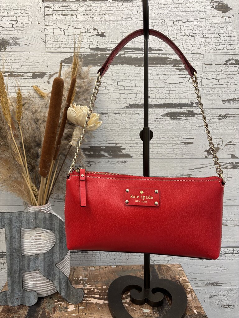 Kate Spade Wellesley Byrd Red Chain Shoulder Bag