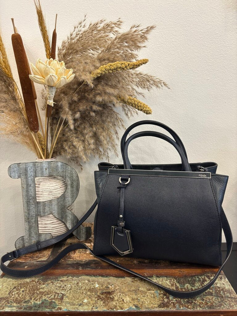 Fendi 2Jours Petite COA Navy Medium Crossbody
