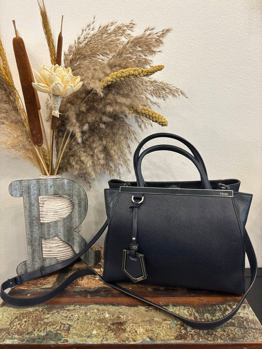 Fendi 2Jours Petite COA Navy Medium Crossbody