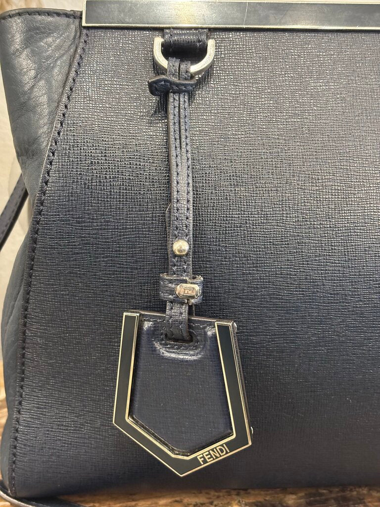 Fendi 2Jours Petite COA Navy Medium Crossbody