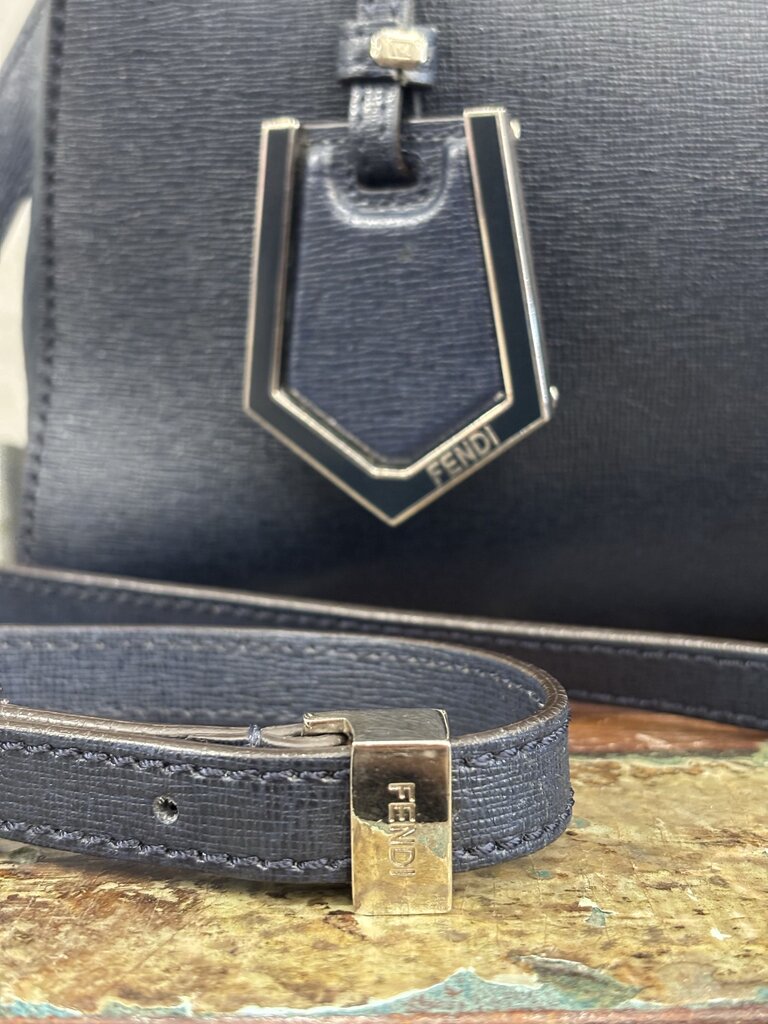 Fendi 2Jours Petite COA Navy Medium Crossbody