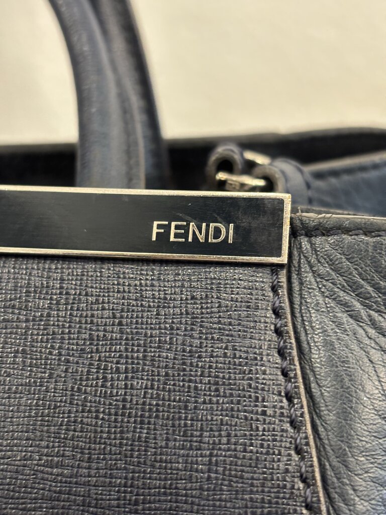 Fendi 2Jours Petite COA Navy Medium Crossbody