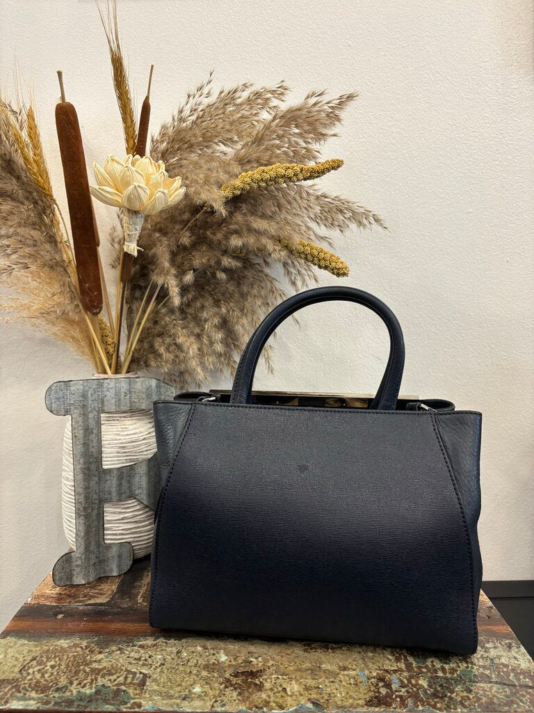 Fendi 2Jours Petite COA Navy Medium Crossbody