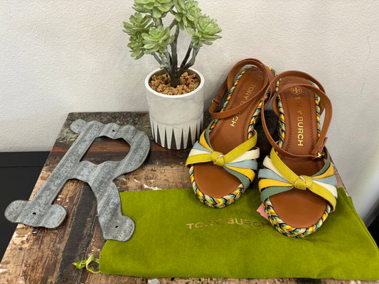 Tory Burch Colorblock Espardrille Wedge Size: 7.5