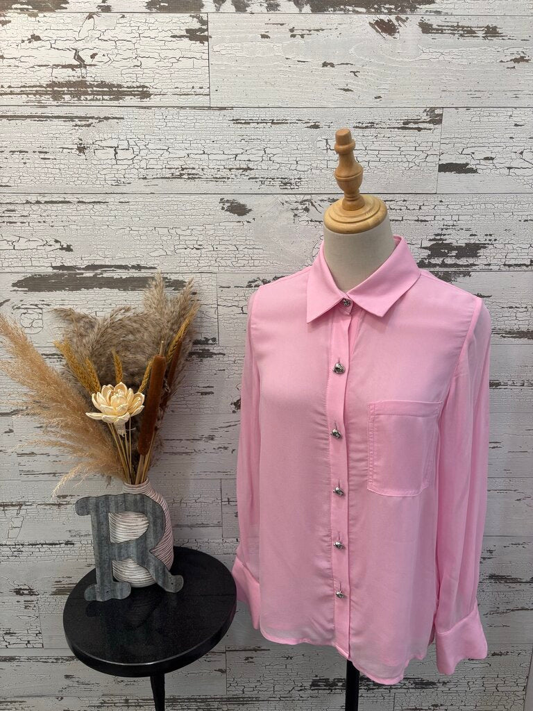 AS by DF NWT Pink Button Up Blouse