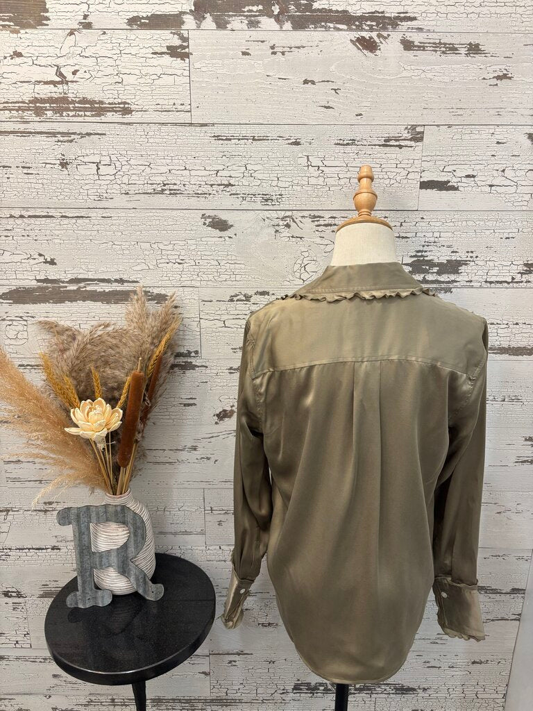 Rails Olive Green Button Up Blouse