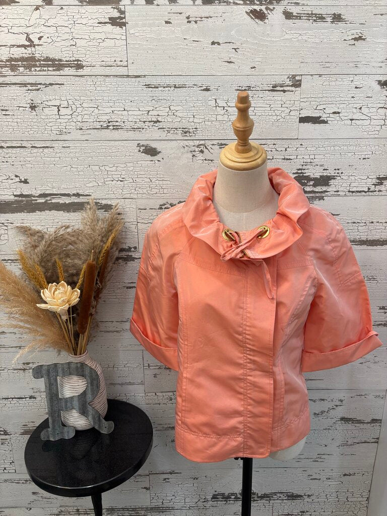 St John Peach Button Short Sleeve Jacket