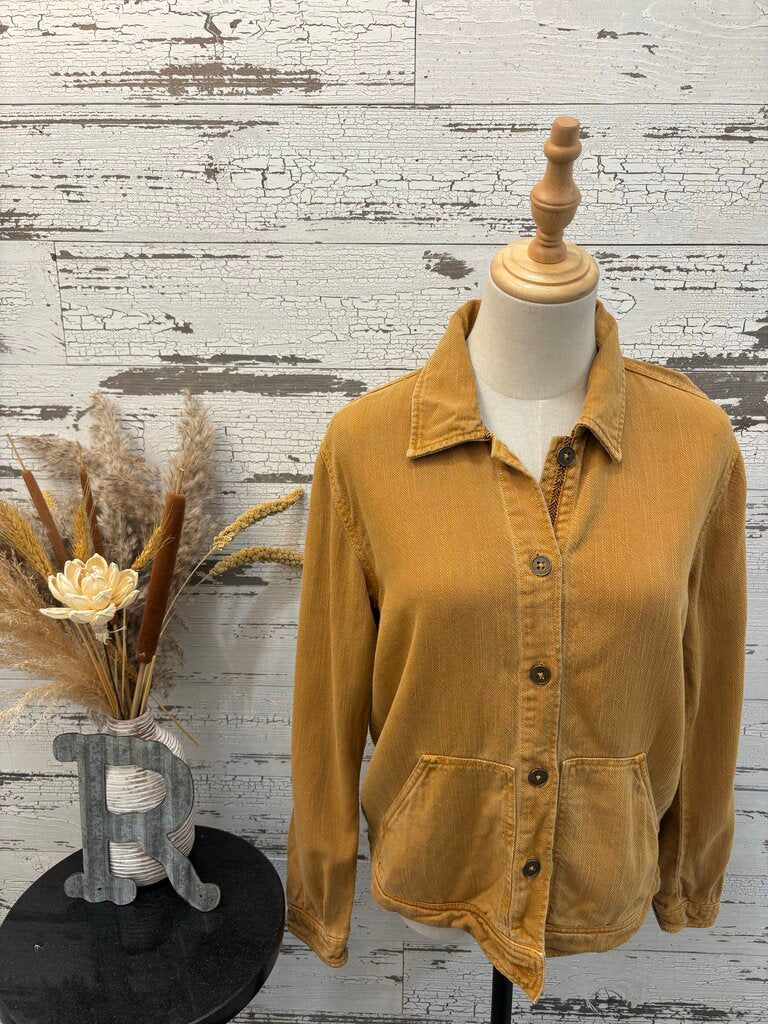 Carbon Copy Mustard Button Down Jacket
