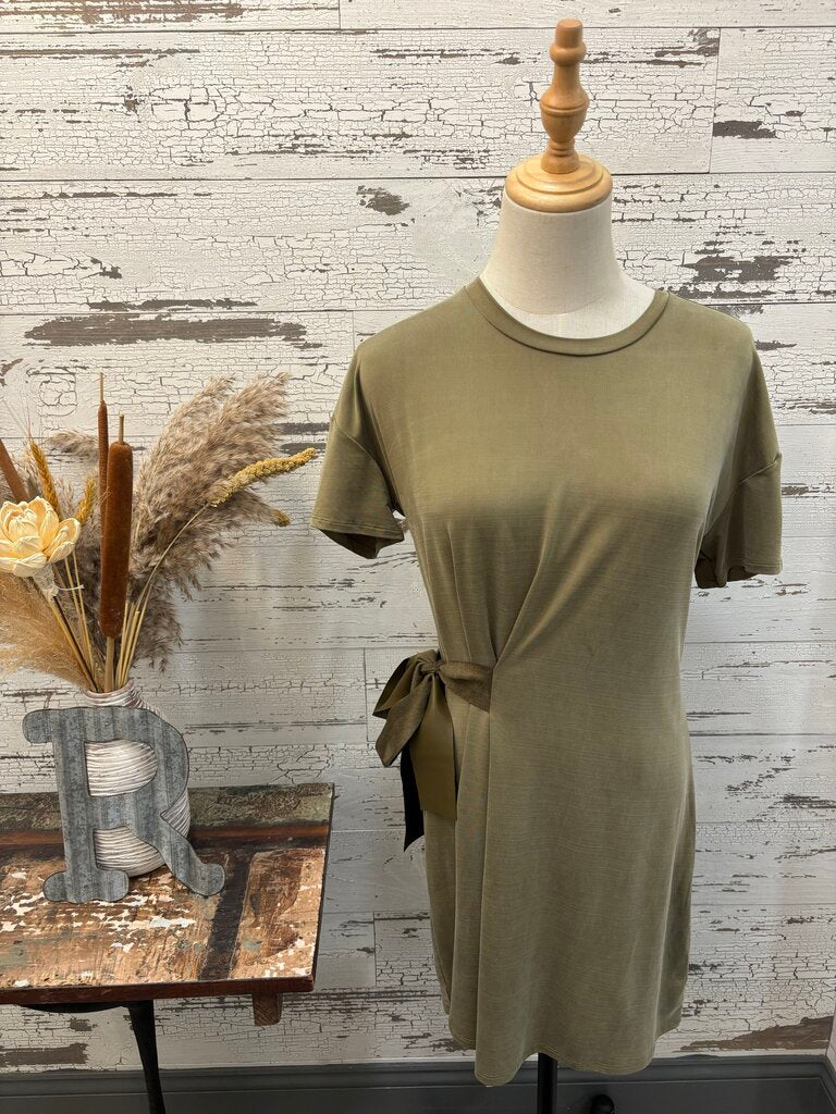 Dolan Olive Green Tie Dress