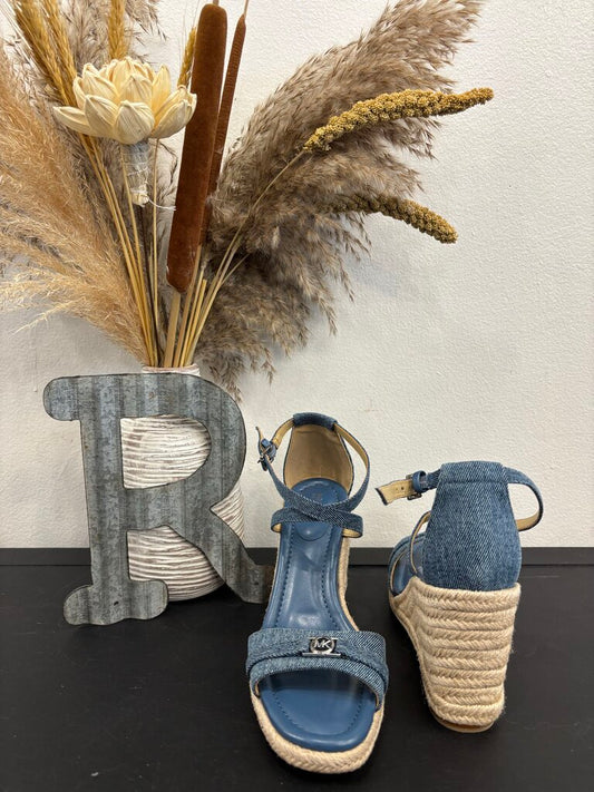 Michael Kors New Denim Blue Wedge Size: 7.5