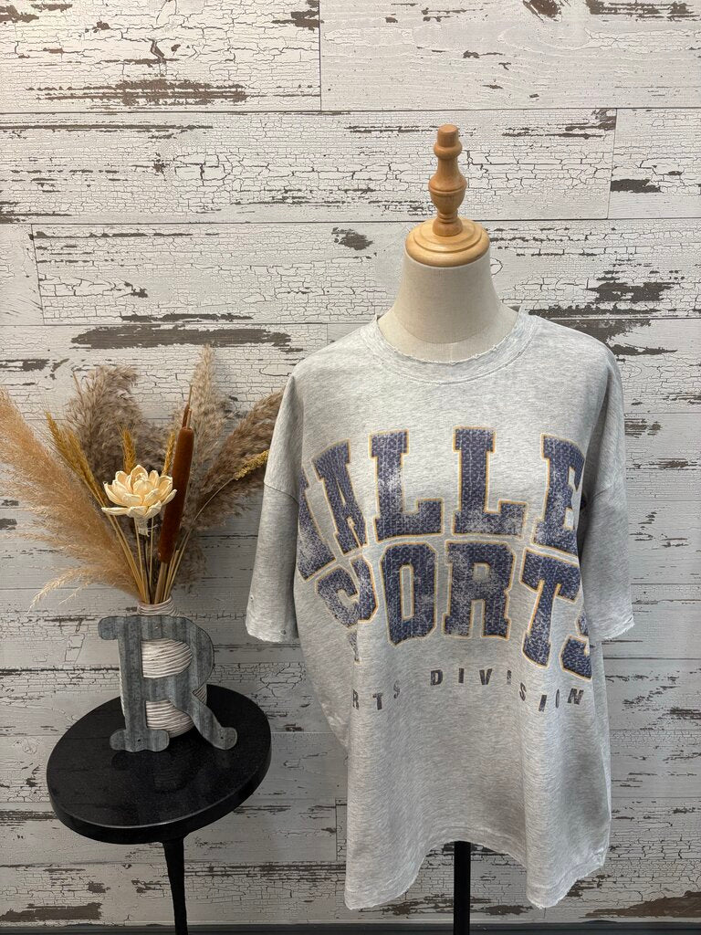 Valley Dreams Distressed Light Gray Tee