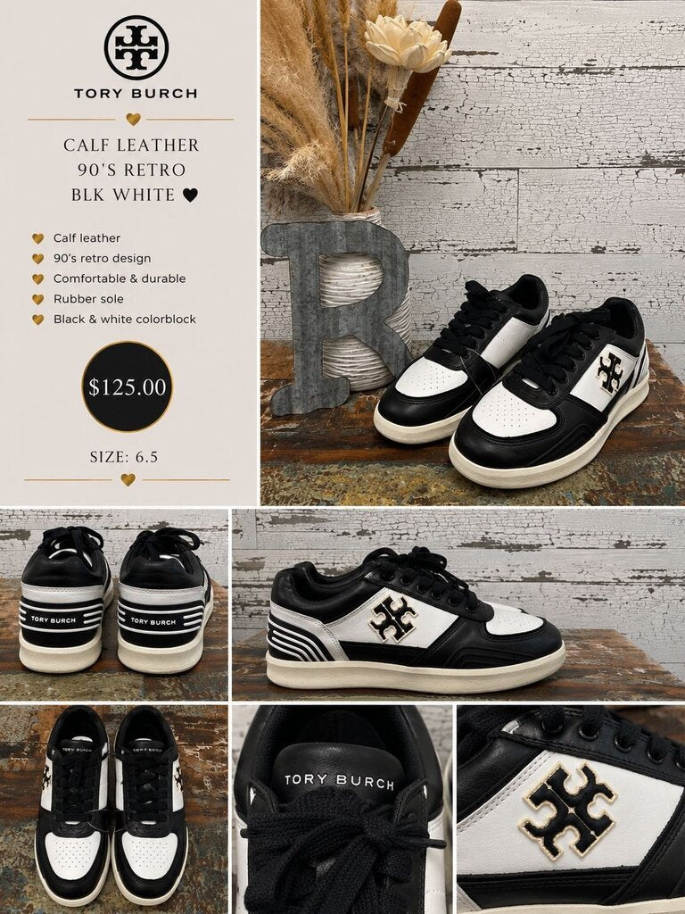 Tory Burch Calf Leather 90's Retro Sneaker Size: 6.5