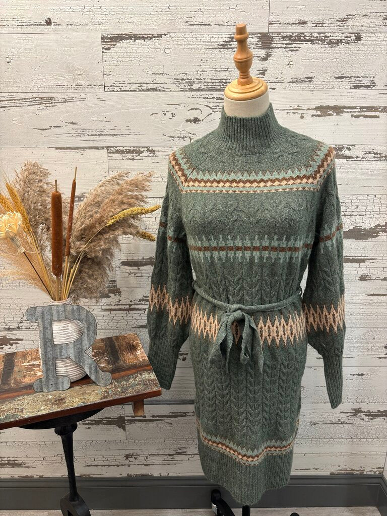 Lucky Brand NWT Green Sweater Dress