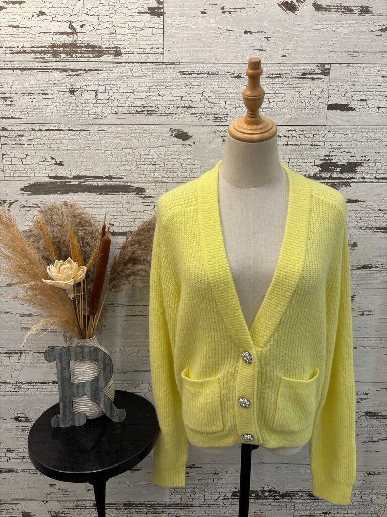 Ganni Designer Yellow Cardigan