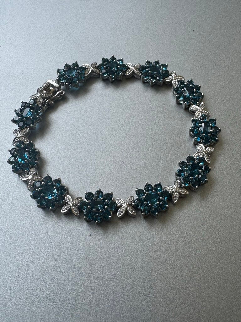 Sterling Silver & Blue Topaz Bracelet