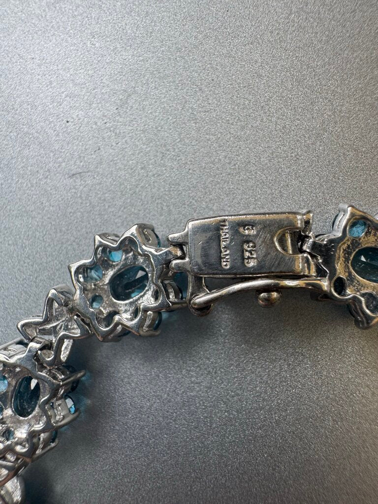 Sterling Silver & Blue Topaz Bracelet