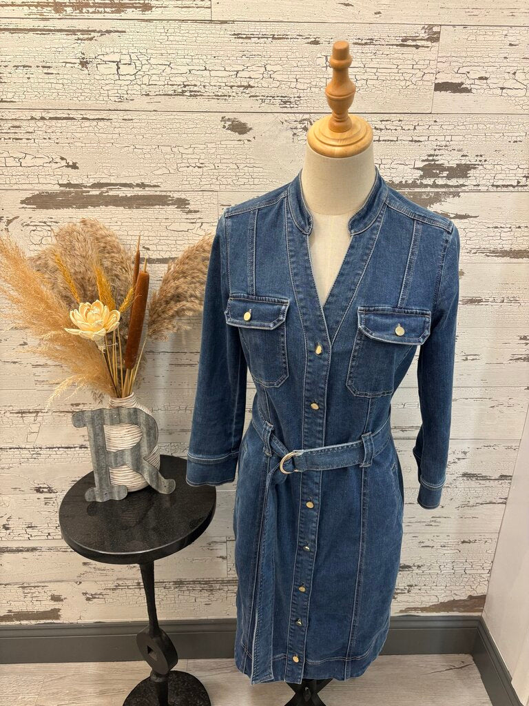 WHBM belted denim dress