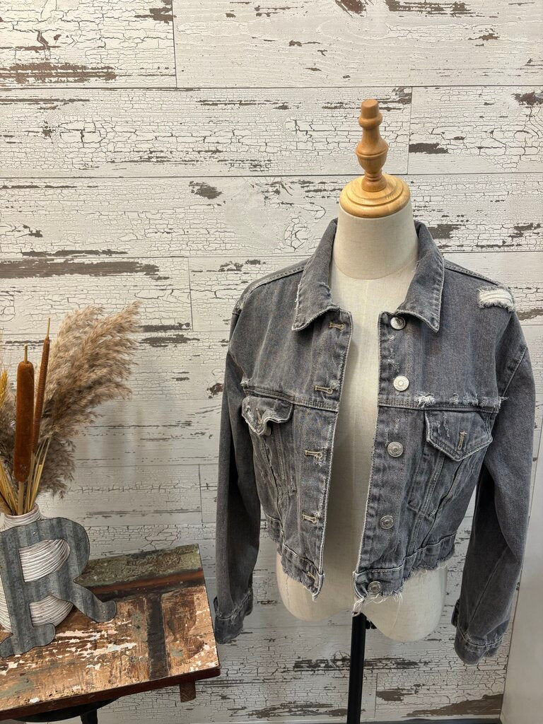 Zara Distressed Denim Jacket