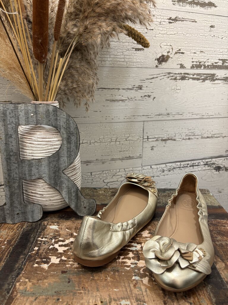 Tory Burch Gold Blossom Ballet Flats