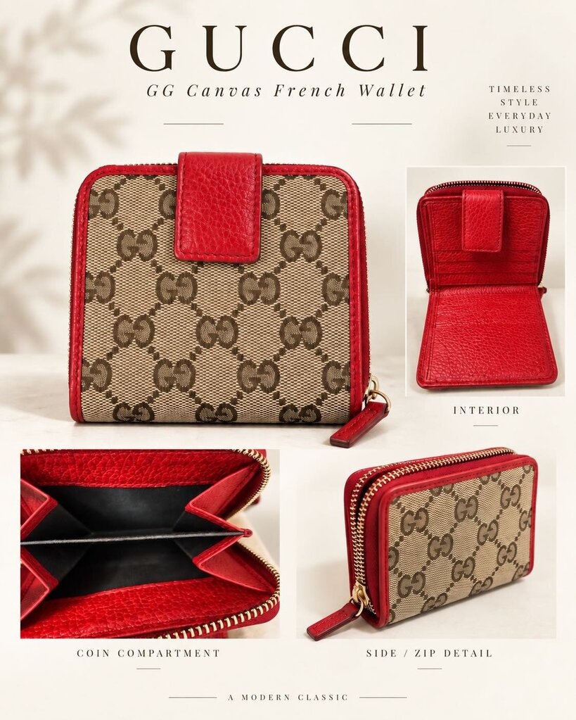 Gucci French Wallet Rosso Red Authentic