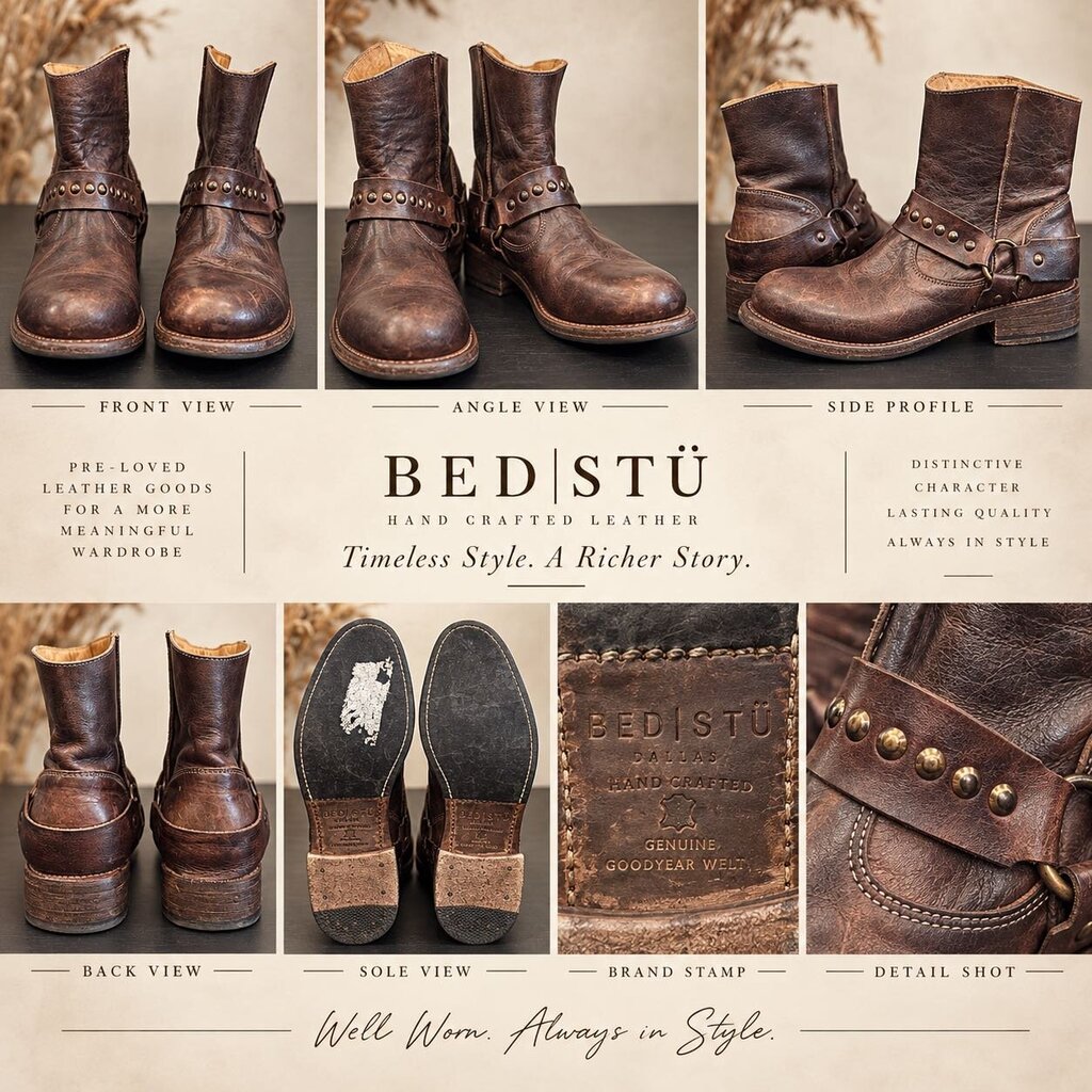 Bed Stu distressed harness boots