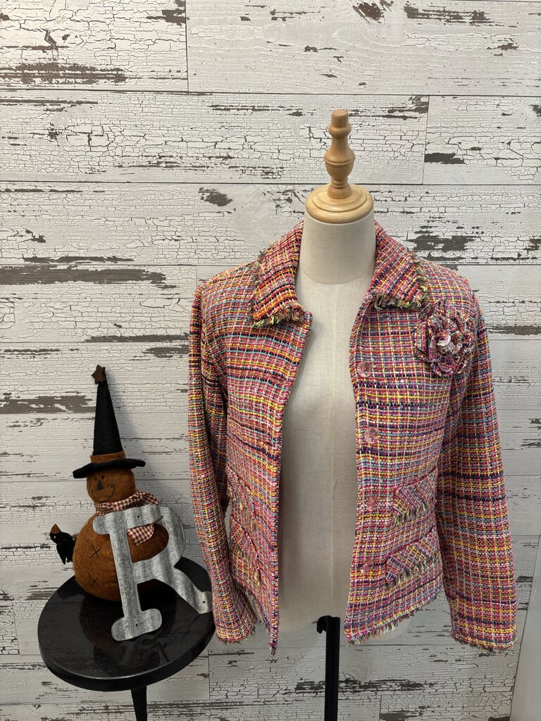 Anage Tweed Jacket with Flower Pin