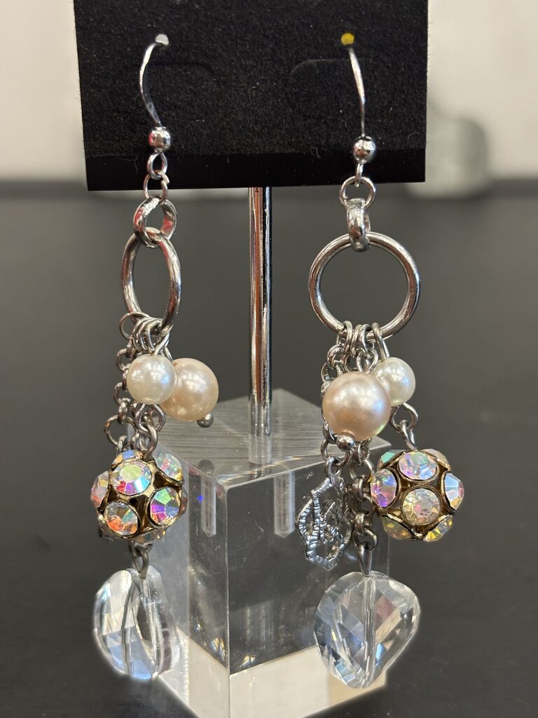Dangle Earrings Faux pearl rhinestone