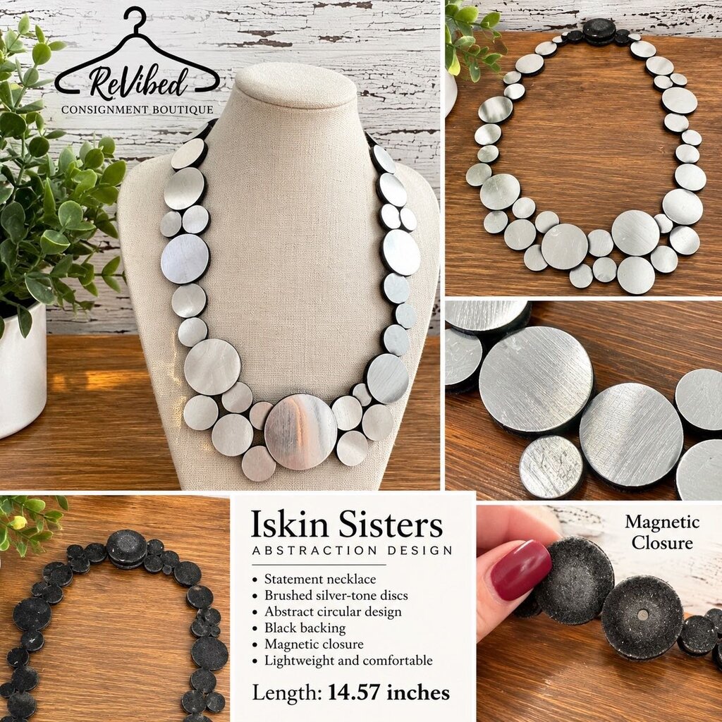 Iskin Sisters Abstraction Suede & Acrylic Necklace