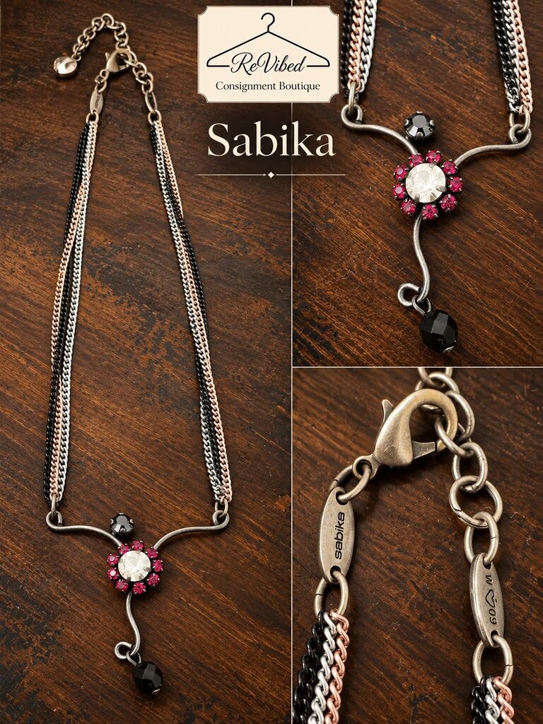 Sabika Mixed Crystal Drop Necklace